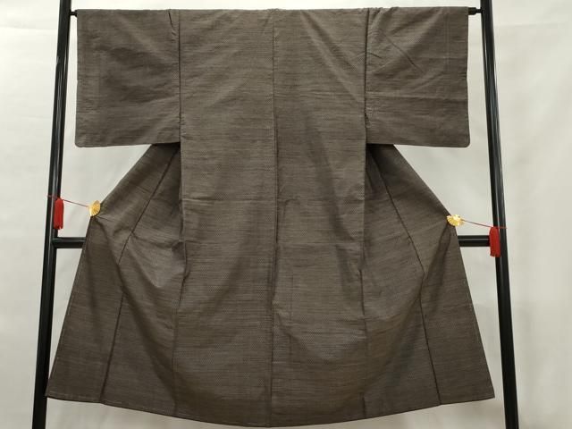 平和屋着物□男性 本場大島紬 泥染め 亀甲柄 正絹 逸品