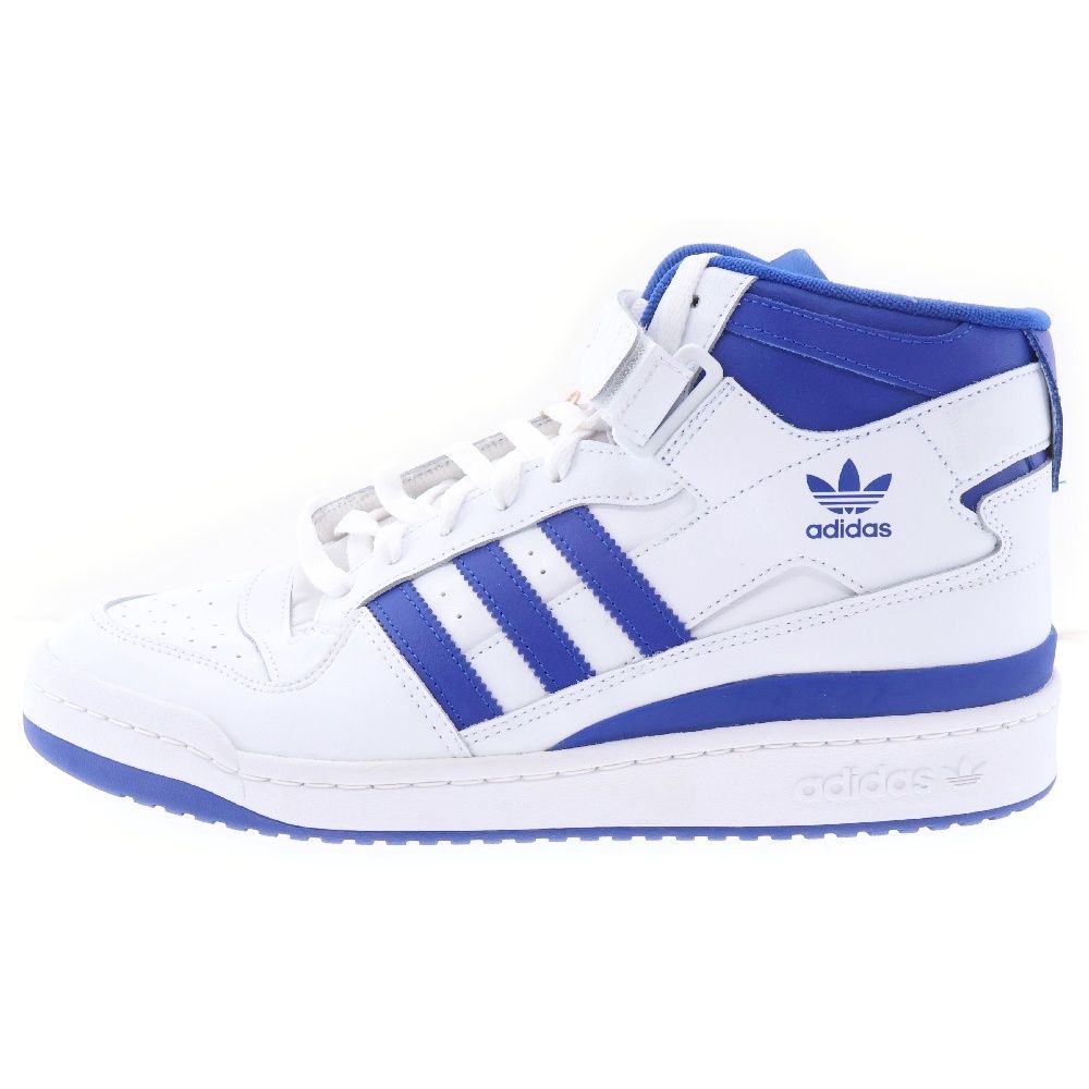 adidas (アディダス) FORUM MID WHITE ROYAL フォーラム ミッド ホワイト ロイヤル ハイカットスニーカー ホワイト/ブルー US10.5/28.5cm FY4976