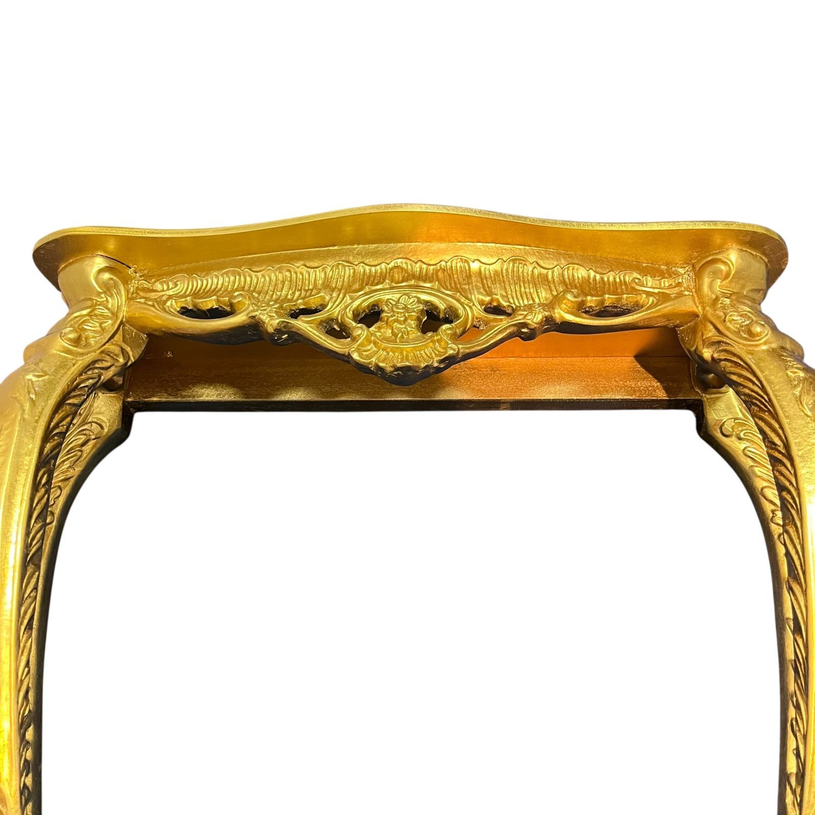 普段着 ●メーカー不明●木製コンソールテーブル ゴールド 猫脚 金箔仕上げ インテリア 家具 イタリア製