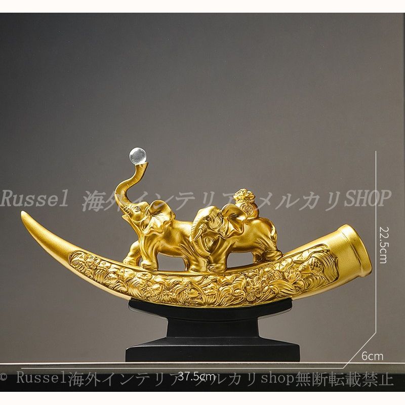 象の彫刻 オーナメント象牙風 古物 ゾウ オブジェ 象牙風 置物