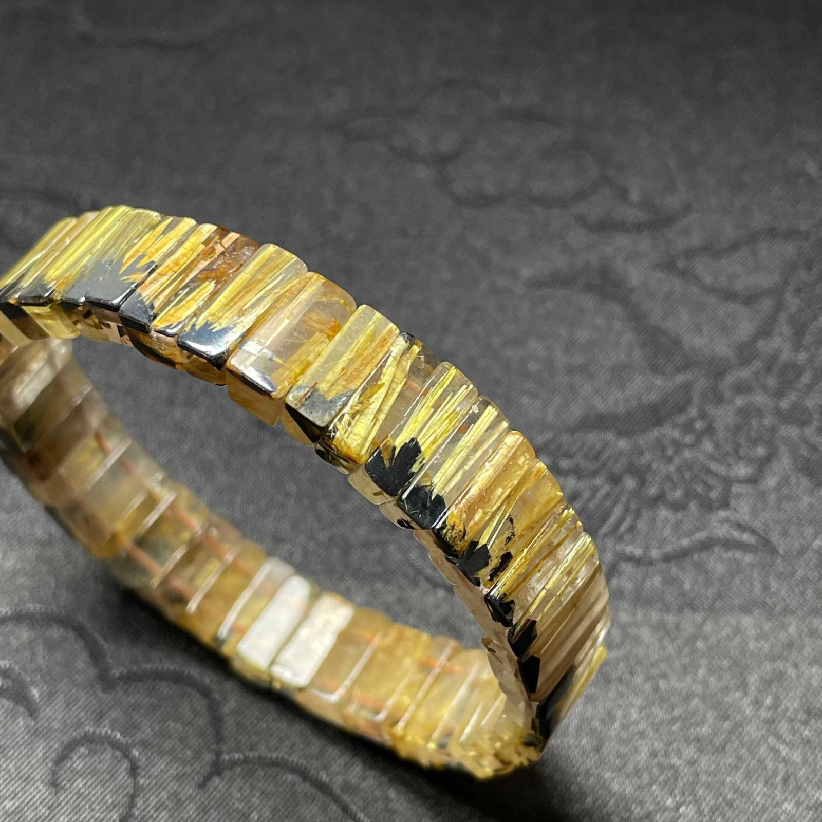 太陽花タイチンルチルバングル 黄金針水晶