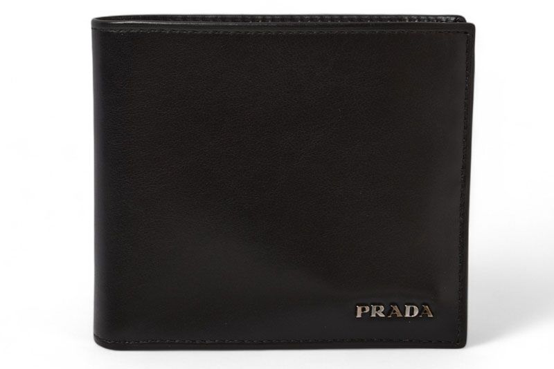 プラダ 財布 二つ折り アウトレット メンズ PRADA 折財布 2M0738 VITELLO|レザー NERO|ブラック