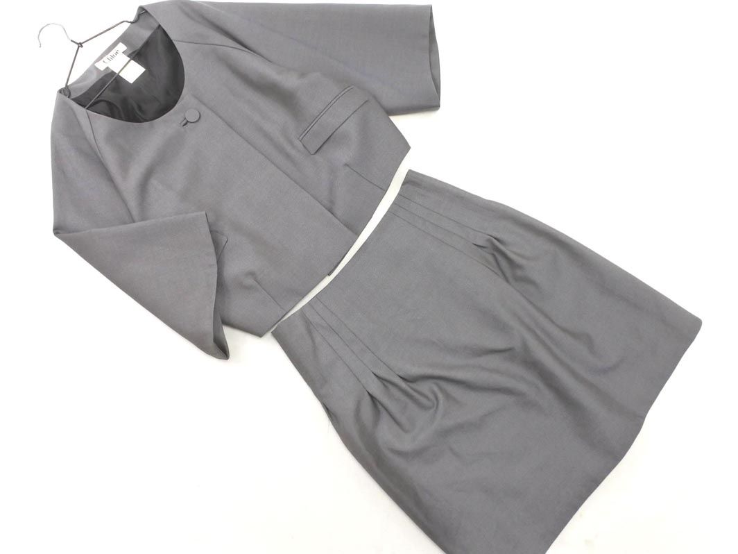 Chloe クロエ ウール混 セットアップ ジャケット スカート スーツ size36|グレー ◎レディース