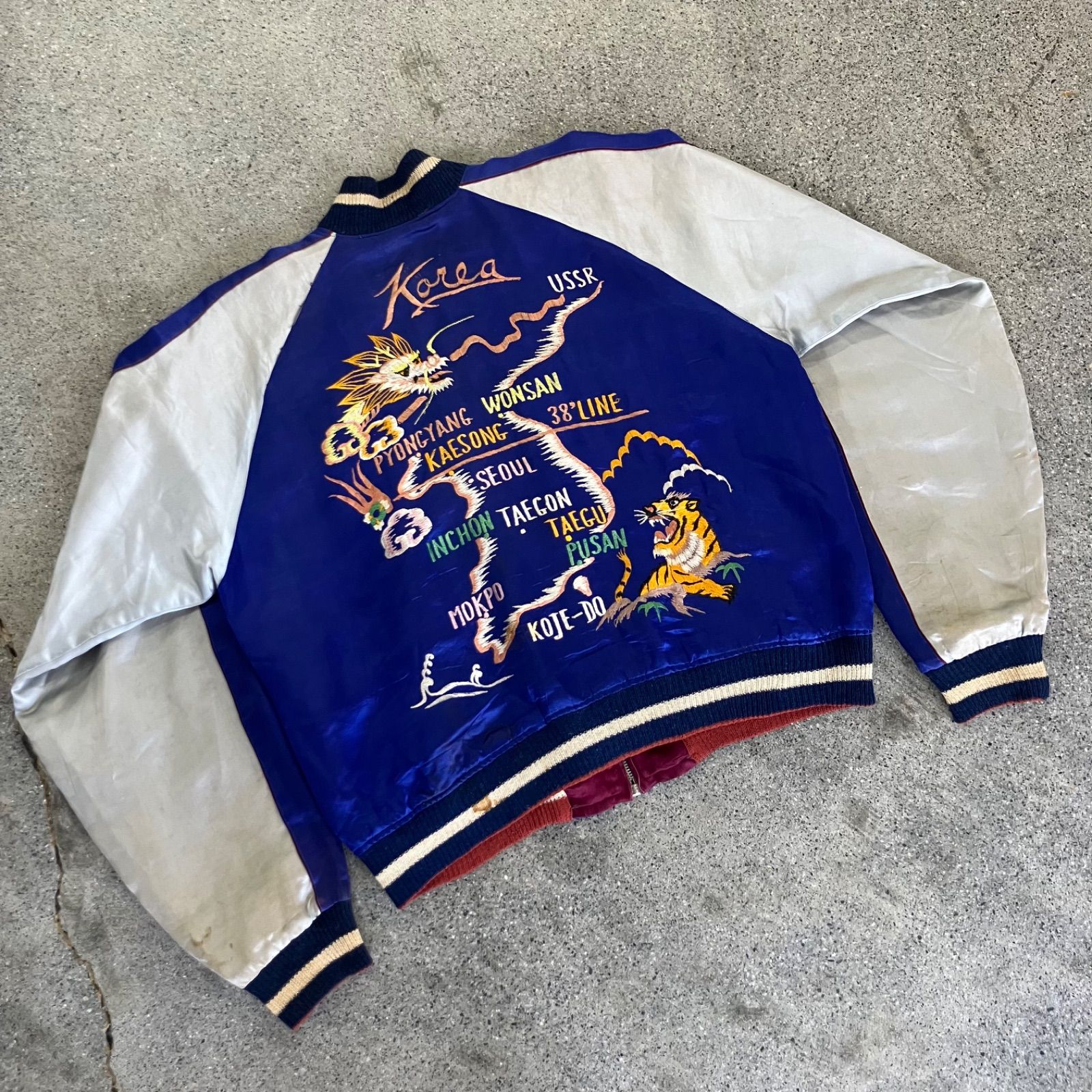 Unknown Early 50s Souvenir Suka Jacket Korean Map| Big Hawk