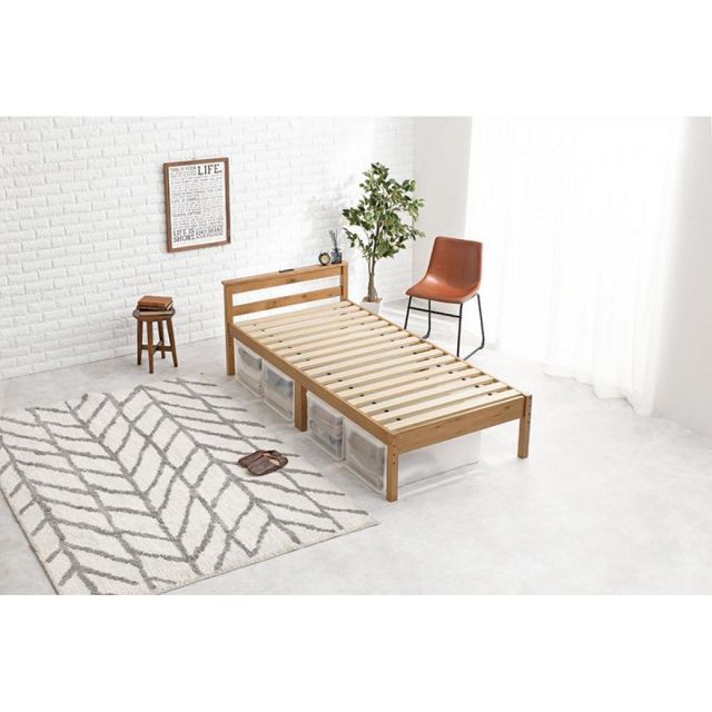 萩原 Hagihara MB-5108S-LBR シングルベッド 新生活 インテリア 家具おしゃれ NEXPOTALLINN_EU