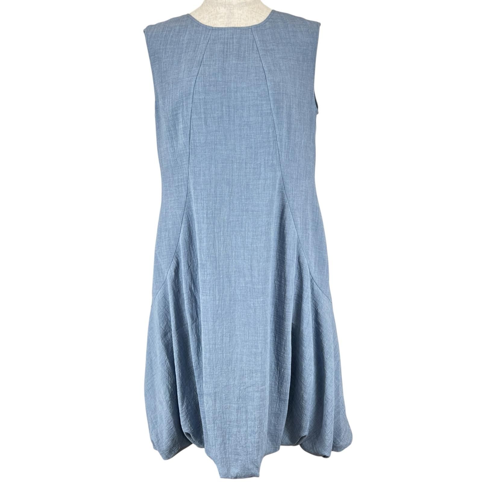 ▲Rene ルネ basic ノースーリーブ バルーン ワンピース ドレス ライトブルー 38 日本製 正規品 レディース