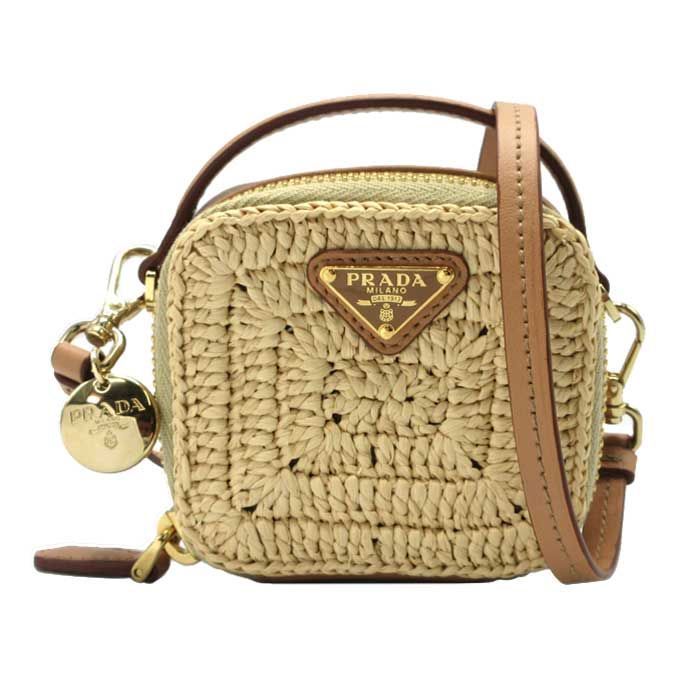 プラダ ミニショルダーバッグ PRADA ラフィア系 2WAY 斜め掛け 9Y27ZM FXF F0990 PELLETTERIA COLORI V ARI アウトレット レディース
