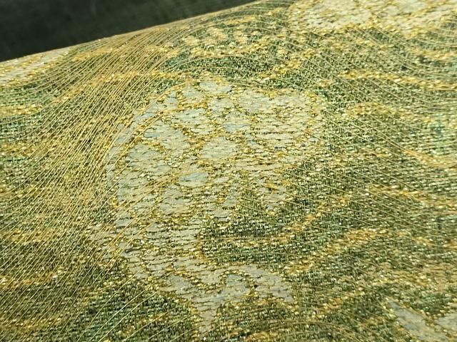 最終価格⭐個性派紬⭐見ざる言わざる聞かざる⭐飛び柄⭐ 平和屋本店□最高級 龍村平蔵製 六通柄袋帯 狩猟文 黒地 金銀糸