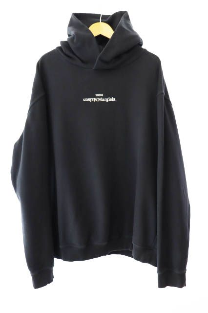 メゾンマルジェラ Maison Margiela 22SS SWEAT SHIRT Black ロゴ 刺繍 スウェット フーディー プルオーバー パーカー S50GU0167 S2550 50 黒 ブラック ブランド古着ベクトル AA 250513