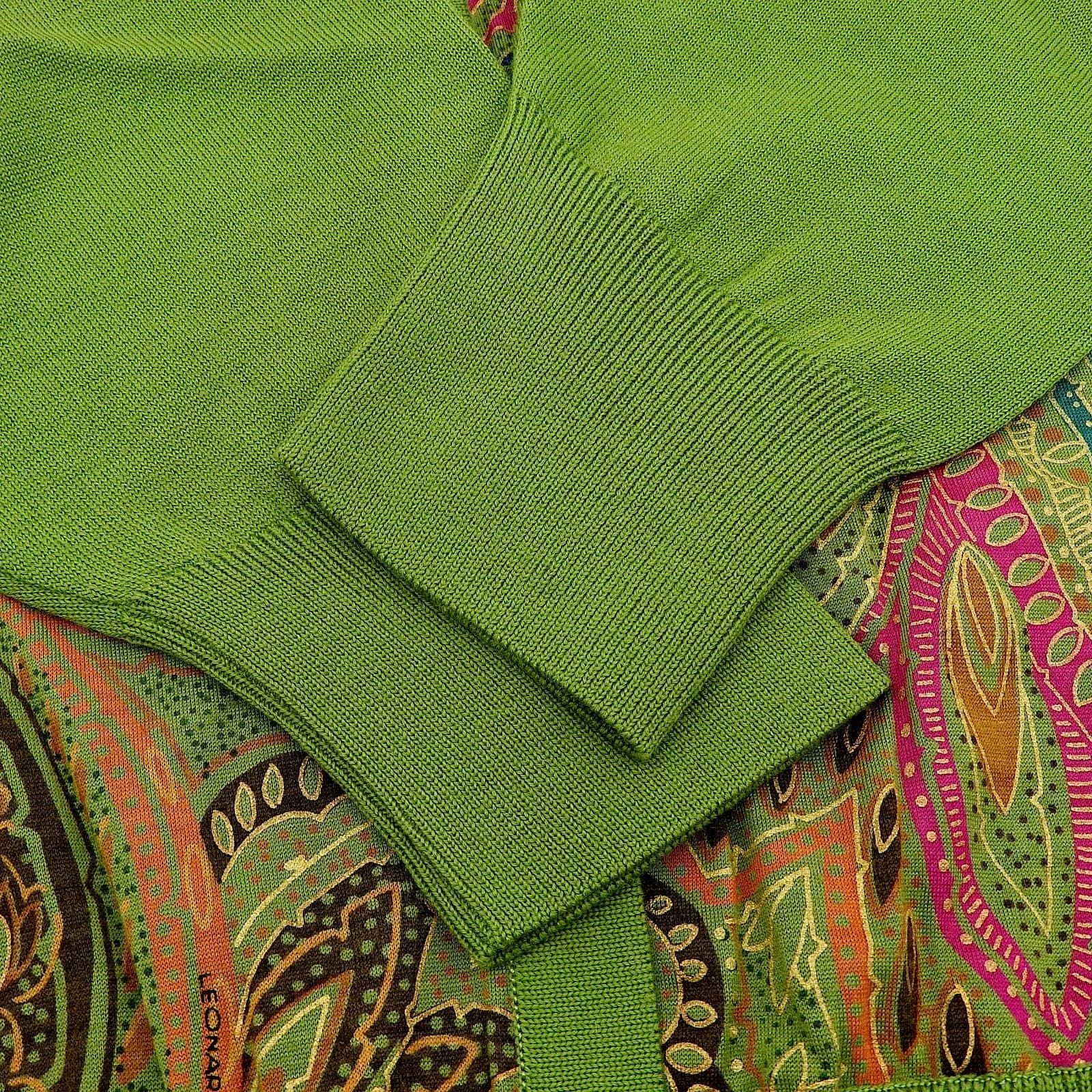 レオナール緑色長袖カーディガン レオナール緑色長袖カーディガン