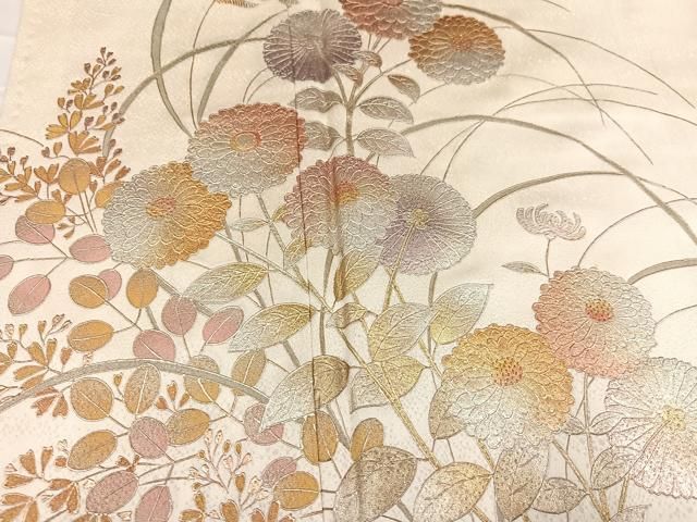 平和屋着物○訪問着 絞り 手描き 草花文 金銀彩 正絹 逸品 DAAQ3162ps