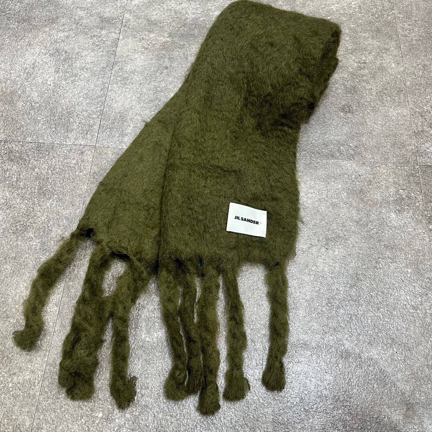 JIL SANDER SCARF モヘヤ ウール マフラー ジルサンダー カーキ