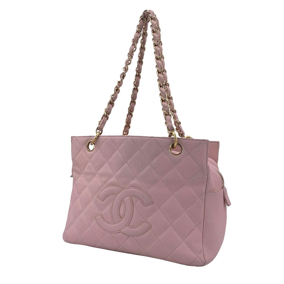 中古】 CHANEL シャネル マトラッセ チェーントート キャビアスキン 