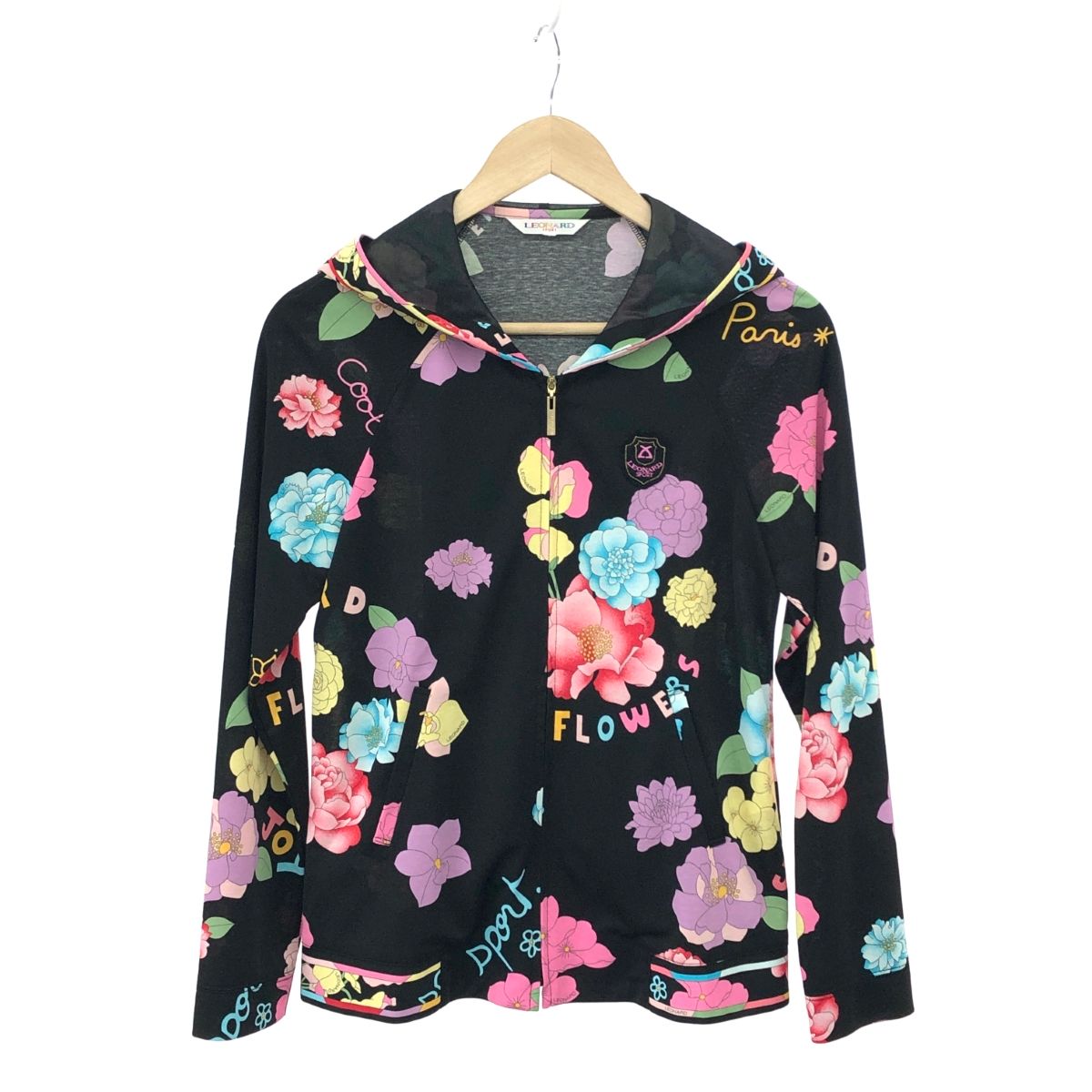 LEONARD 花柄 ブラック パーカー LEONARD 花柄 ブラック パーカー レオナール 公式オンラインショップ