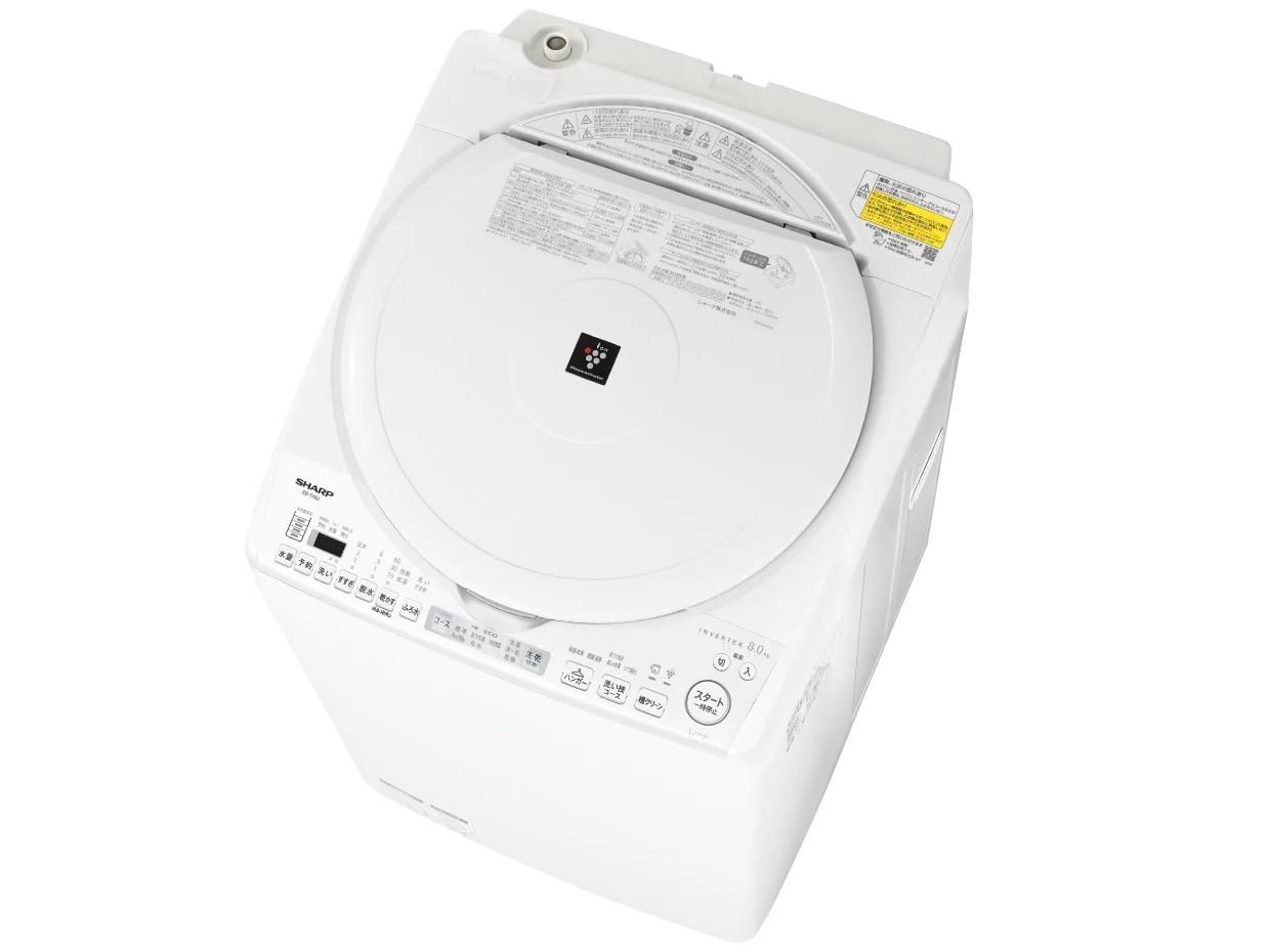 3営業日で発送 SHARP シャープ ESTX8J ES-TX8J-W 縦型乾燥洗濯機 ホワイト系 洗濯8.0kg 乾燥4.5kg ヒータ乾燥 排気タイプ 上開き ES-TX8J-W