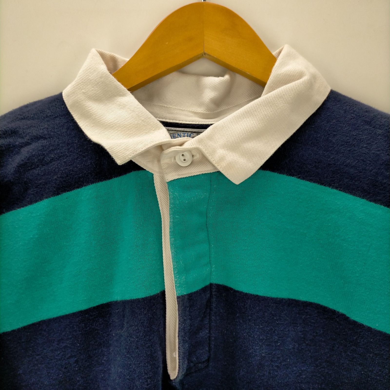 ランズエンド LANDS END USA製 ボーダー ラガーシャツ メンズ