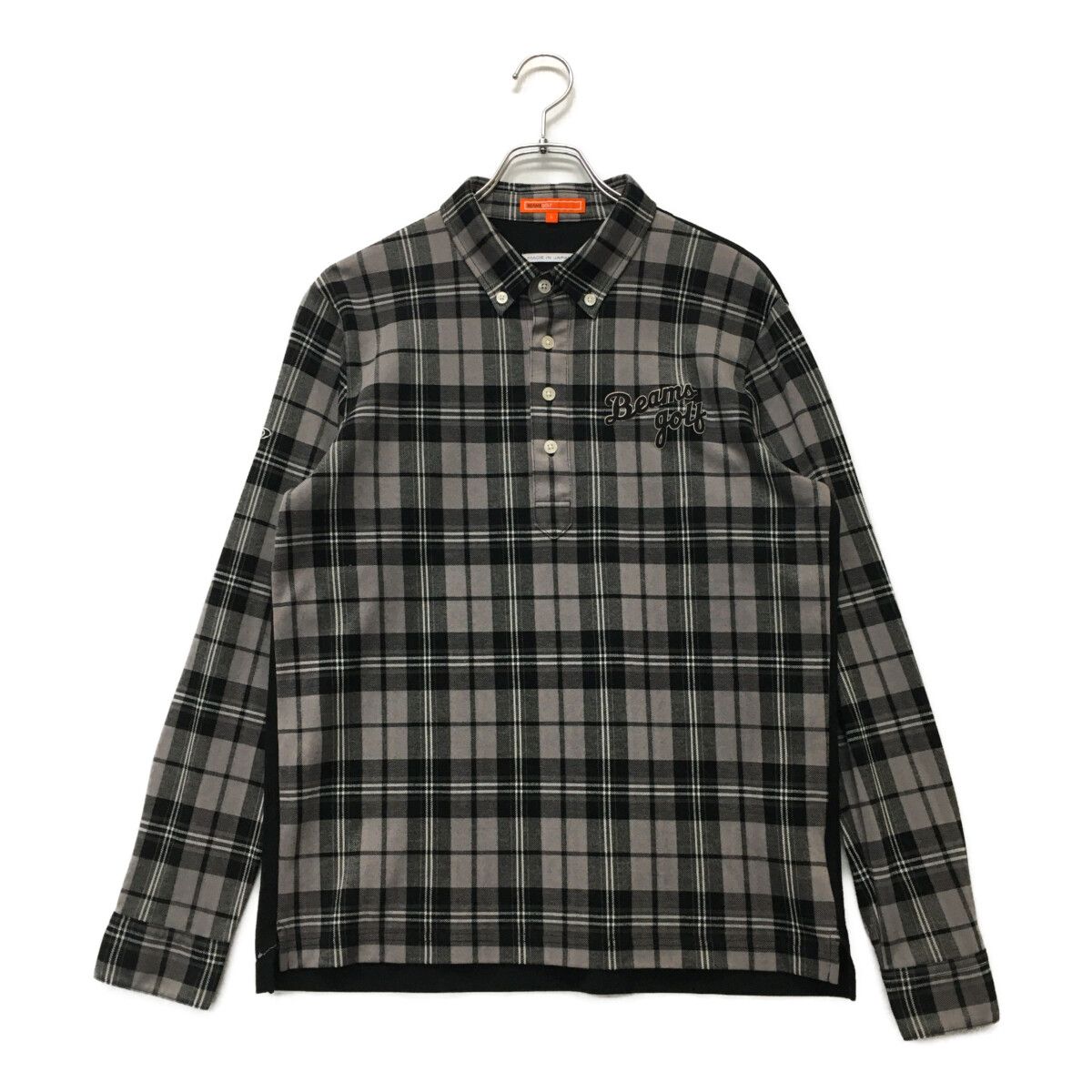 BEAMS - coco 中古 ビームスゴルフ BEAMSGOLF レディース 長袖ポロシャツ L グレー 黒 チェック柄 ボタンダウン BEAMS - coco 中古 ビームスゴルフ BEAMSGOLF レディース 長袖
