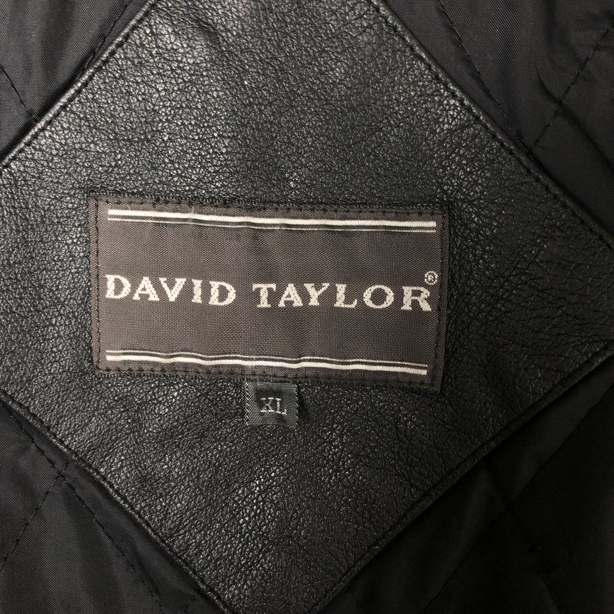 DAVID TAYLOR 90s ダービージャケット　ブラック　古着　XL ビンテージ】【DAVID TAYLOR】 中綿入り【黒】【カップ