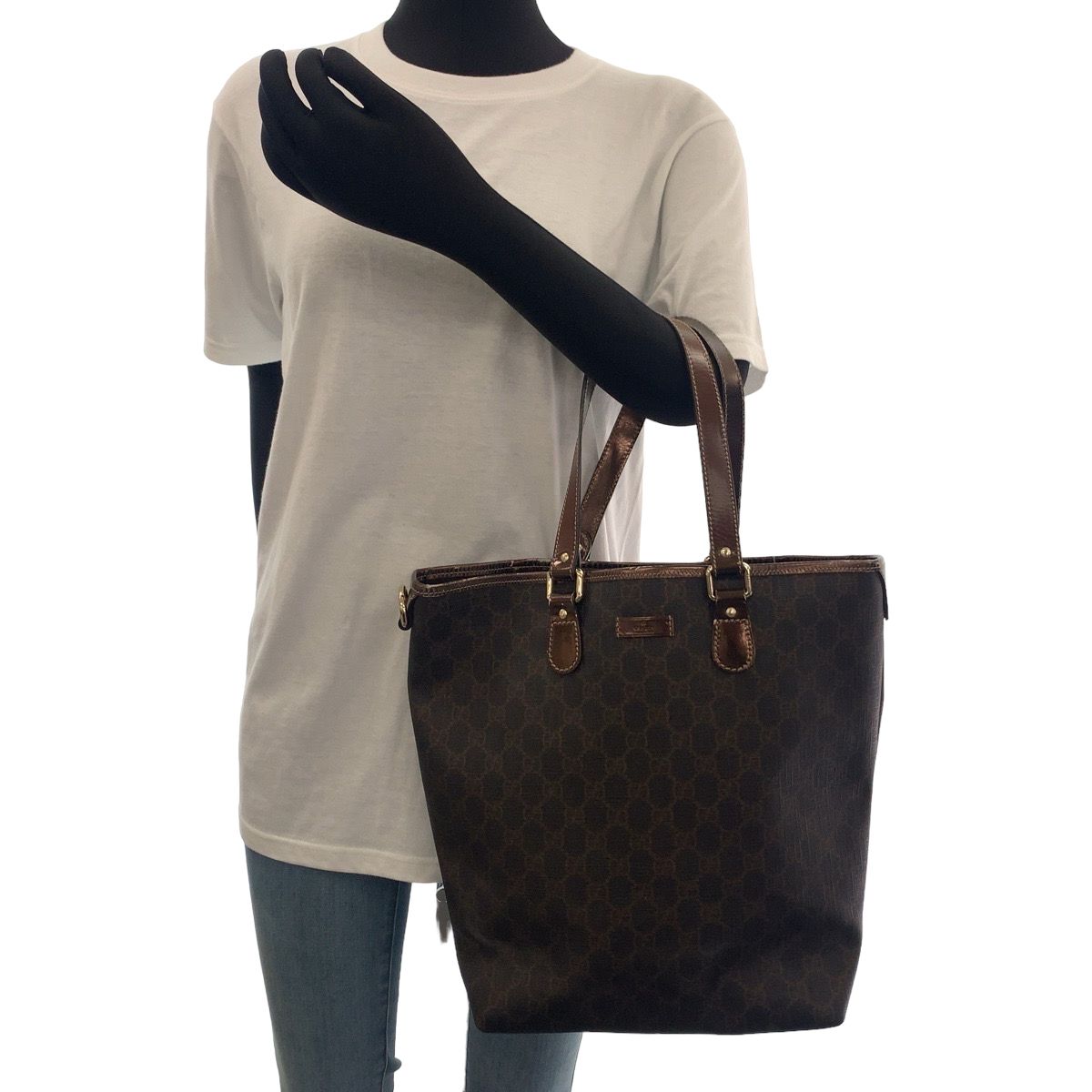 美品 GUCCI グッチ GGスプリーム ブラウン ゴールド金具 GGスプリーム