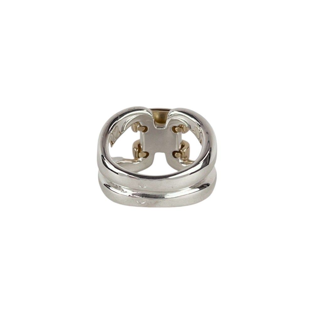 □新同□磨き済□ エルメス ヒストリー リング 指輪 コンビ シルバー  