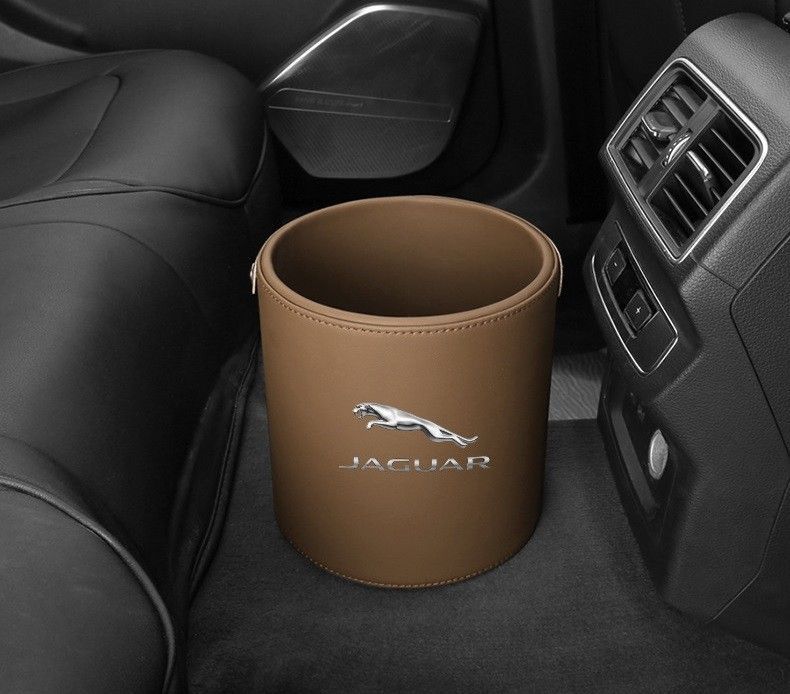 新品 ！ジャガー JAGUAR エンブレム 車用収納ケース車用ゴミ箱   ダストボックス  車用 車載  コニャックカラー ゴミ箱 XJR XE XF E-PACE F-PACE F-TYPE