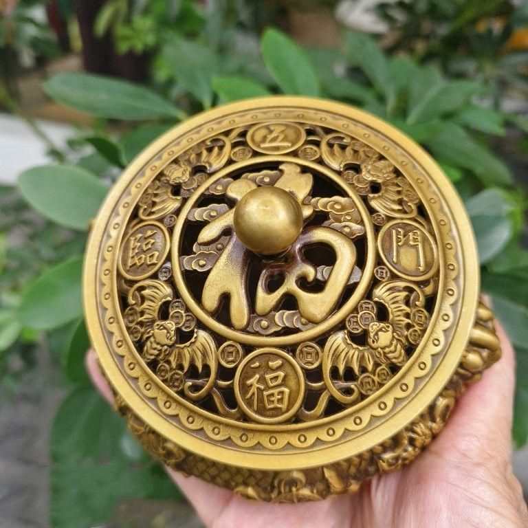 獅頭炉 五福臨門香炉 装飾品 工芸品 美術品 置物 獅頭炉 五福臨門香炉 装飾品 工芸品 美術品 置物 - メルカリ