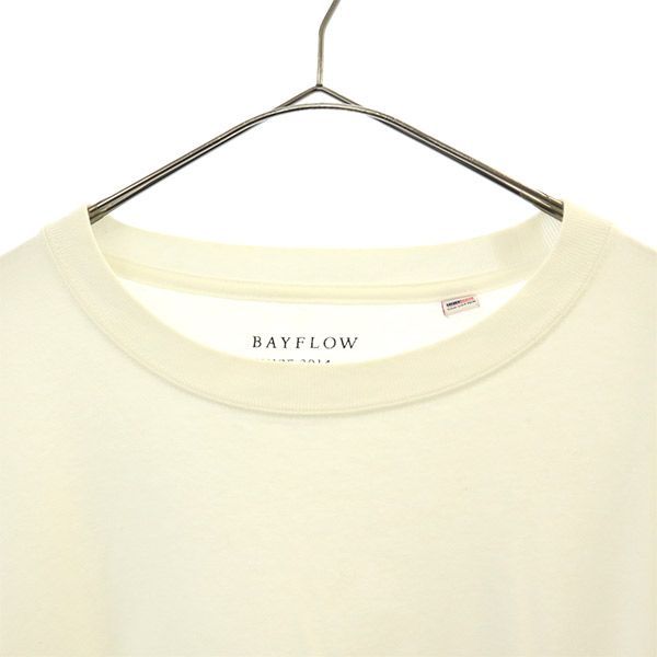 ベイフロー プリント 長袖 Tシャツ 3 ホワイト BAYELOW メンズ 古着