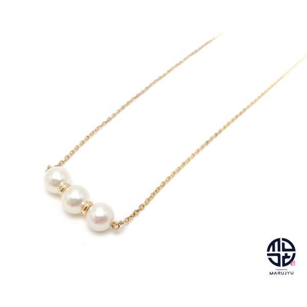 TASAKI 田崎 タサキ K18 18金イエローゴールド アコヤパール 3P 真珠