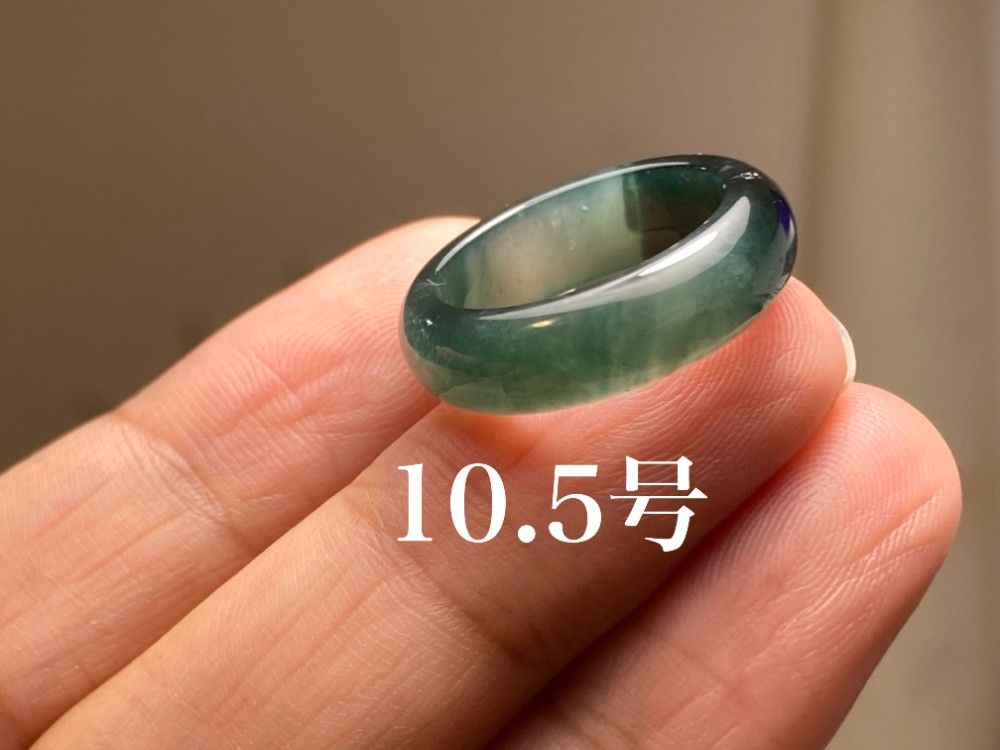 L11-111 氷種 ピンキーリング 深黒青 青緑 10.5号 天然