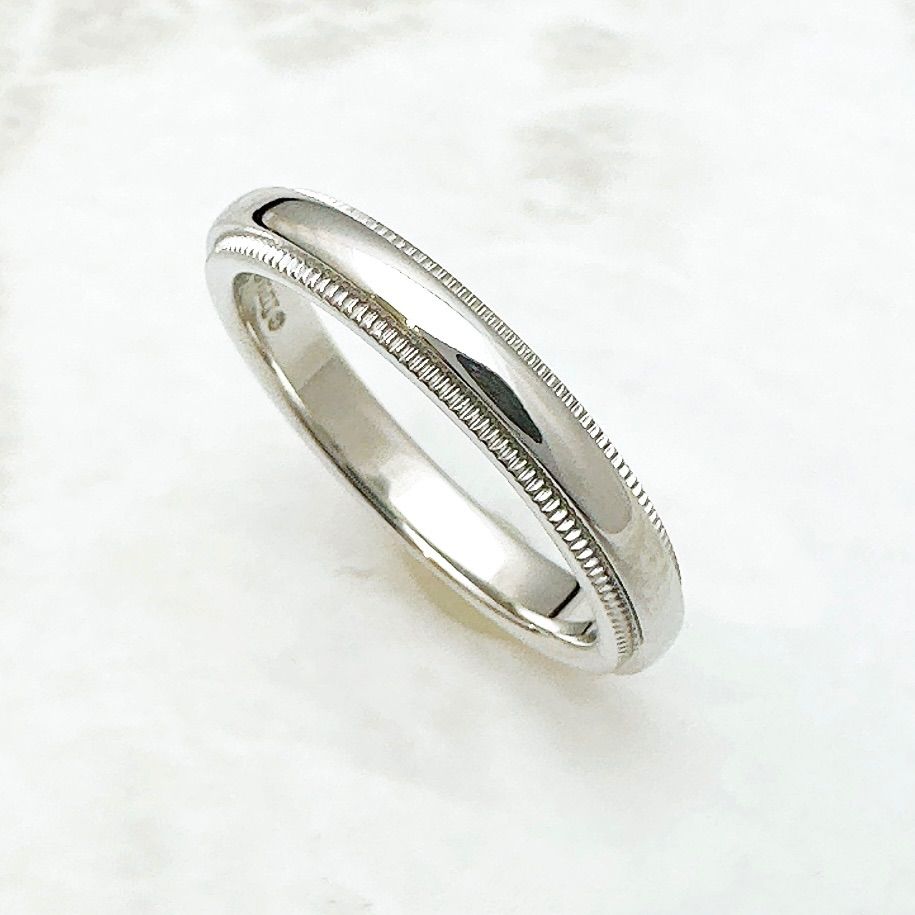 ティファニー TIFFANY&CO. ミルグレイン 10号 リング 幅2mm Pt