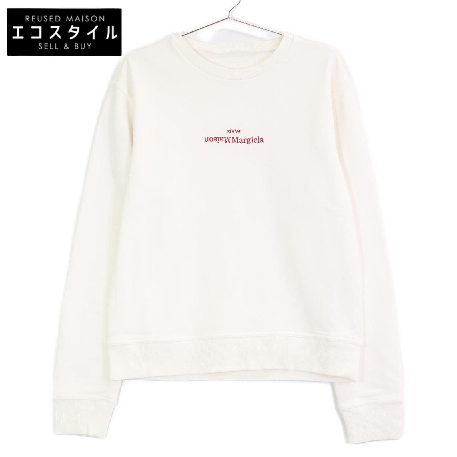 Maison Margiela メゾンマルジェラ ﾎﾜｲﾄ 反転ﾛｺﾞ ｽｳｪｯﾄﾄﾚｰﾅｰ S50GU0166 44