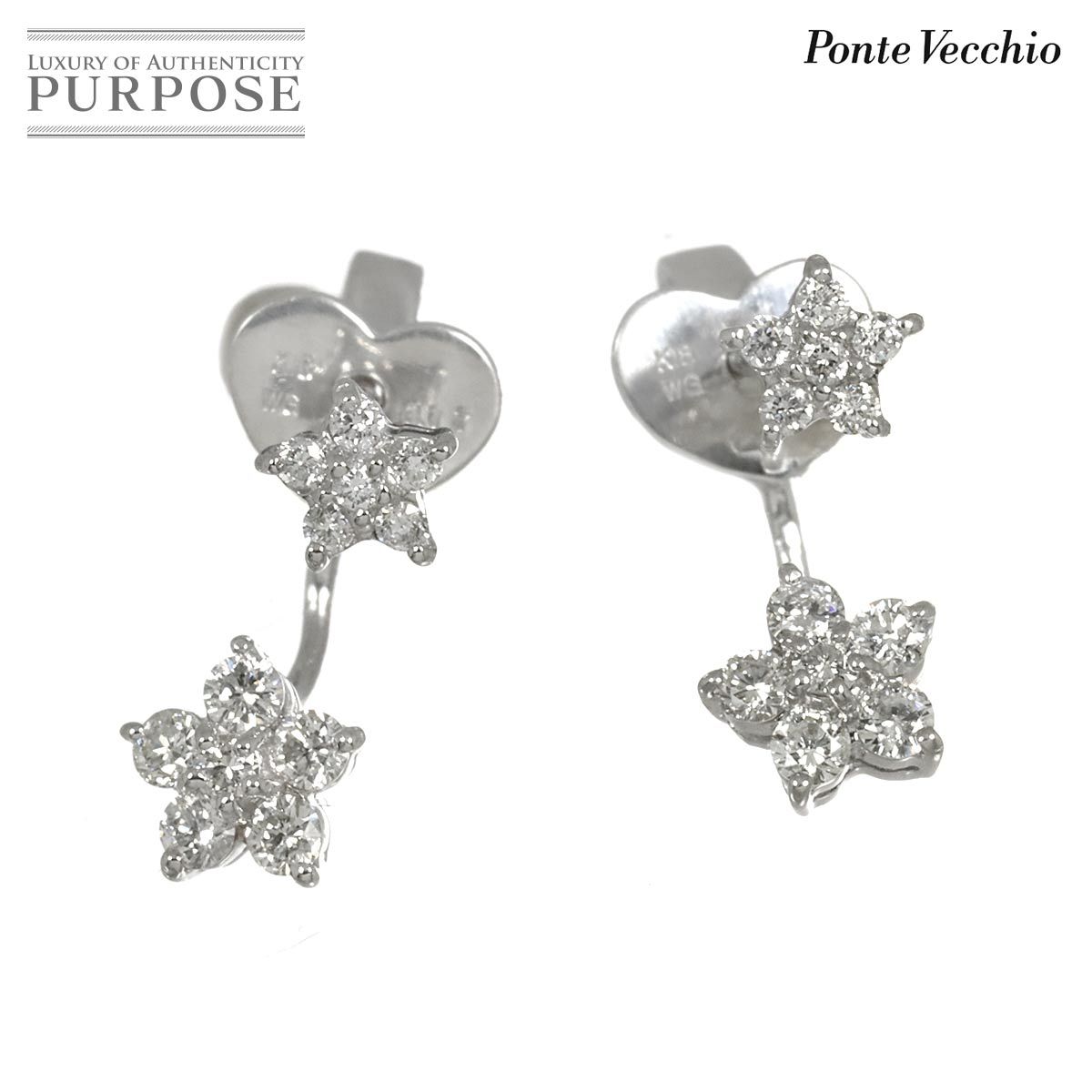 Ponte Vecchio 18Kホワイトゴールドダイヤモンドピアス 楽天市場】ポンテヴェキオ PONTE VECCHIO K18WG ダイヤ ピアス