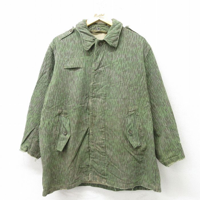 XL/古着 長袖 ビンテージ ミリタリー ジャケット メンズ 60s チェコ軍 レインドロップカモ 緑他 グリーン 迷彩 23oct30 中古  アウター フラ