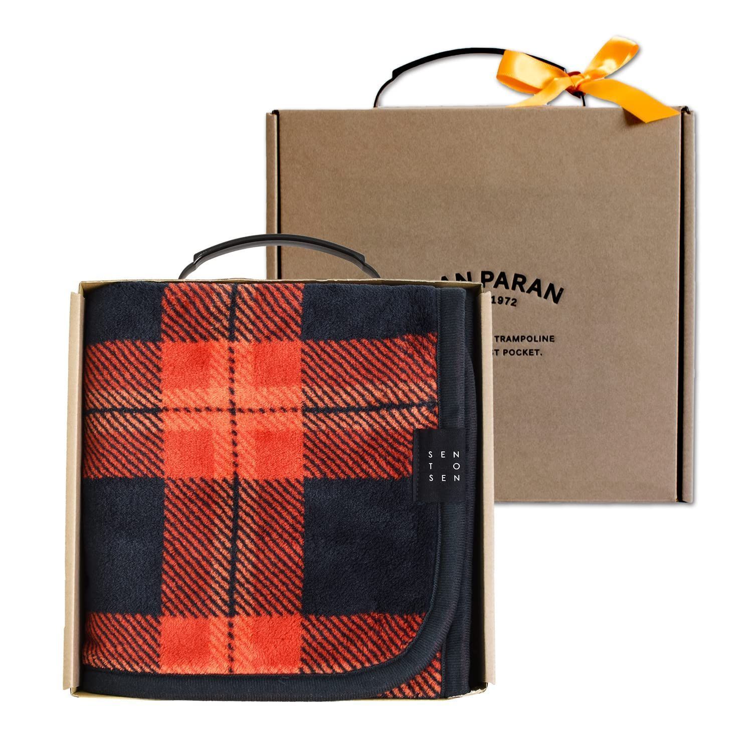 シェルフ_単品ギフト トランパラン ブランケット ギフトセット 膝掛けSEN TO SEN ラッピング付き ひざ掛け 3WAY スナップボタン 洗える 約70cm×100cm (シェルフ)