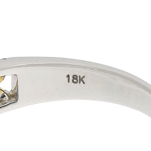 エメラルド ダイヤモンド フラワー リング K18 ホワイトゴールド WG  