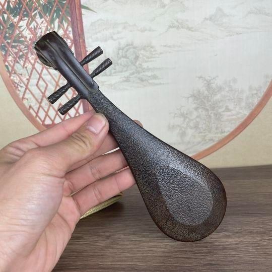 銅細工 琵琶糸香香挿 香炉 香道具 装飾品 工芸品 美術品 置物