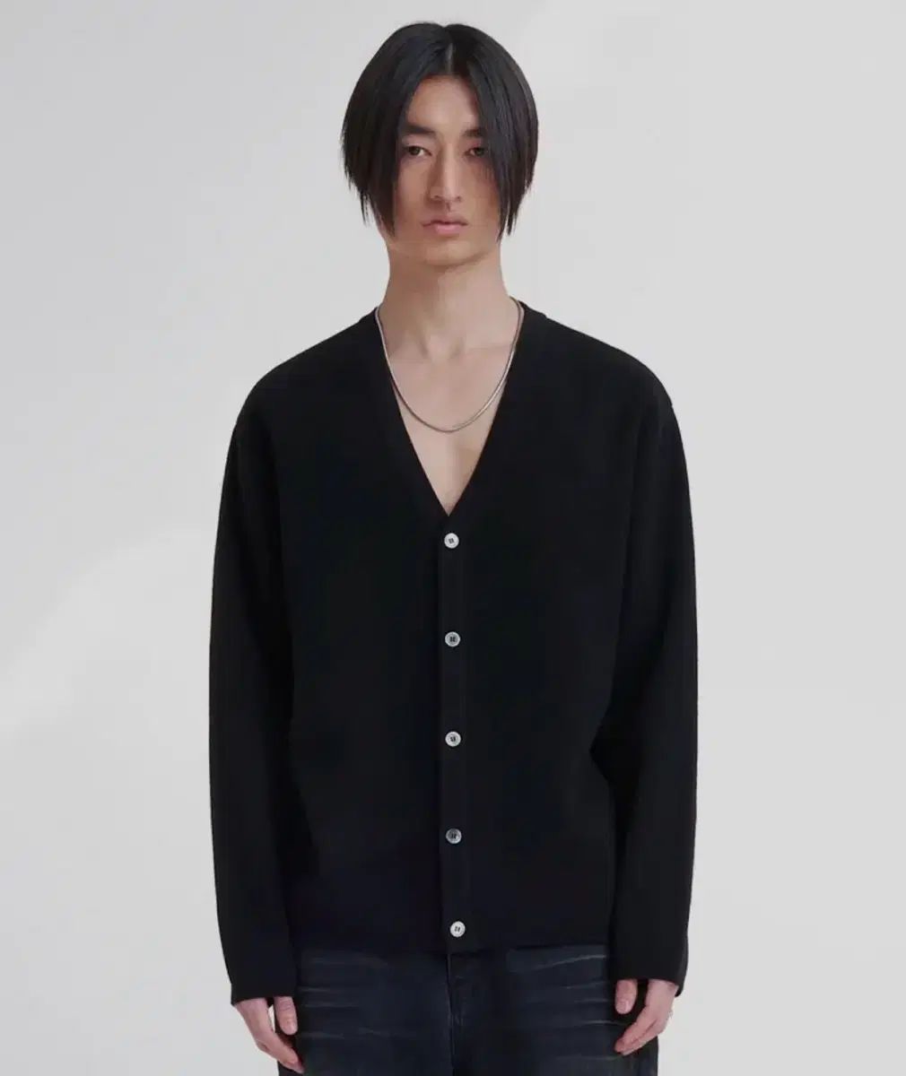 【雷市場（ポンジャン）商品韓国直送】 LMOOD(エルムード) Hwaran セミオーバー カーディガン 黒