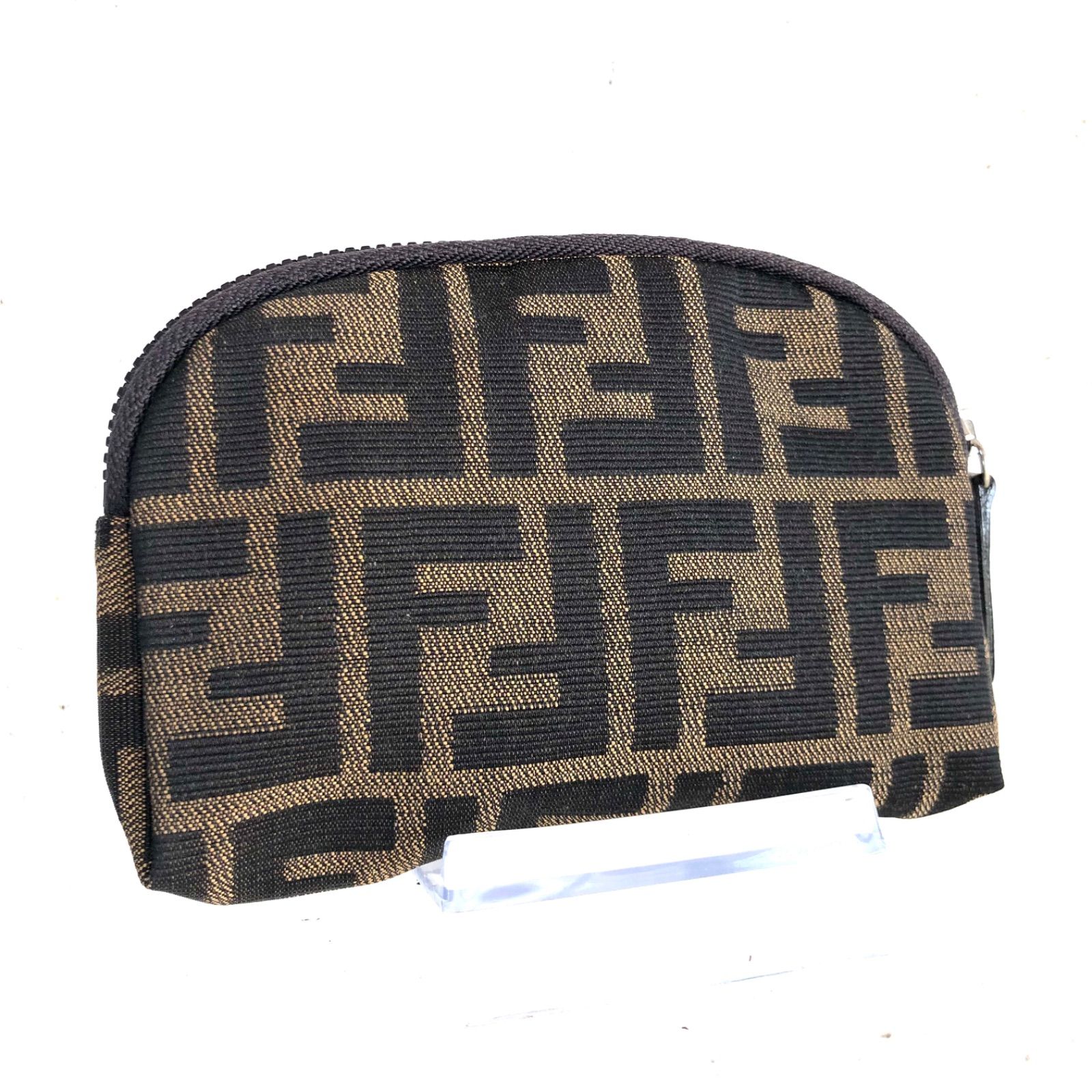 □外観極美品□鑑定済み□FENDI フェンディ ズッカ コスメポーチ 