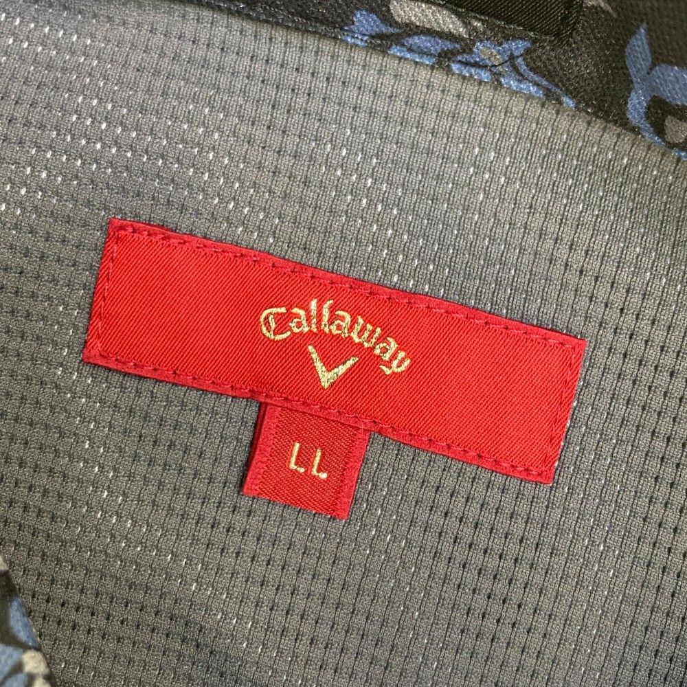 サイズ：LL CALLAWAY キャロウェイ レッドレーベル R22134101 半袖ポロシャツ 総柄 ブラック系 [240101424191] ゴルフウェア メンズ ストスト サイズ：LL CALLAWAY キャロウェイ レッドレーベル R22134101