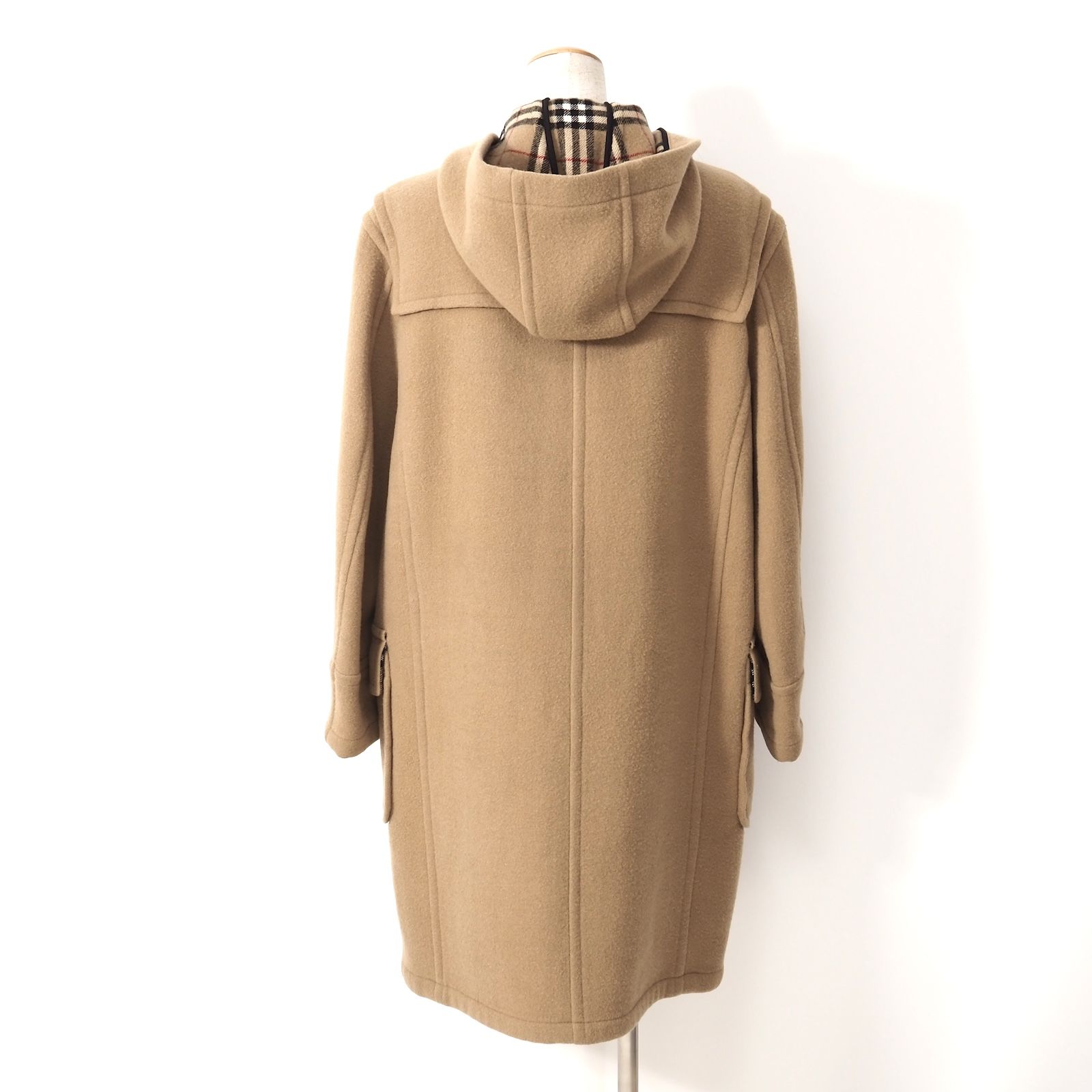 安い！かわいい！ バーバリーブルーレーベル BURBERRY BLUE LABEL ウール ダッフルコート ノバチェック 40 キャメル レディース 5-YI005