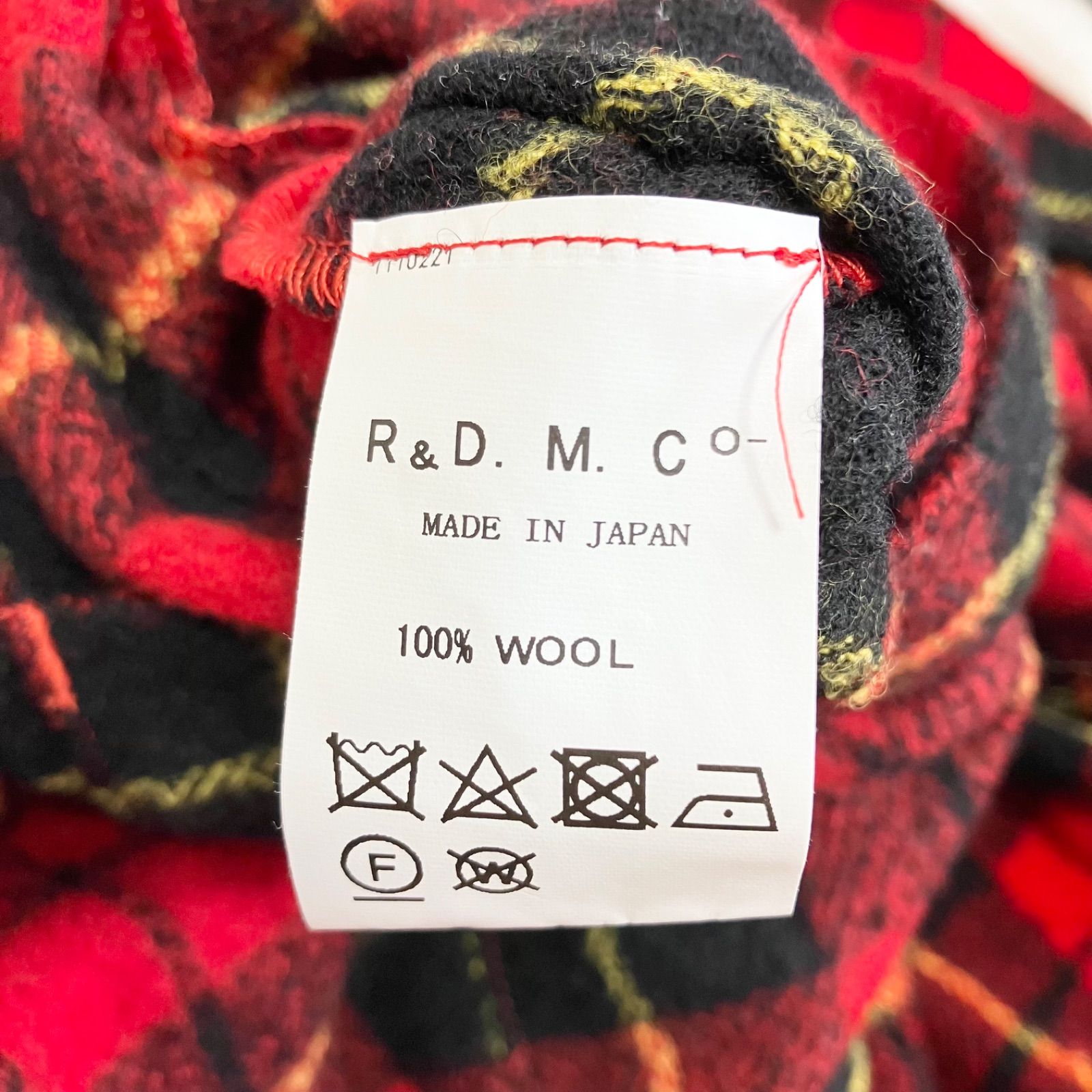 R&D.M.Co- WOOL TARTAN CHECK STRING SKIRT 赤チェック オールドマンズ