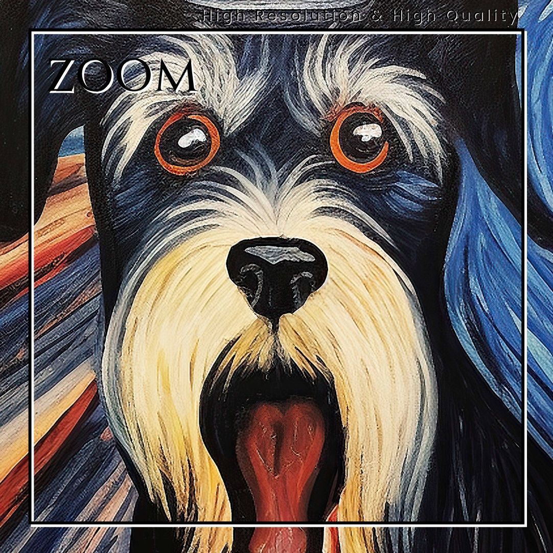 The Scream Dog - シュナウザー犬 No.2】ムンク 叫び アートポスター