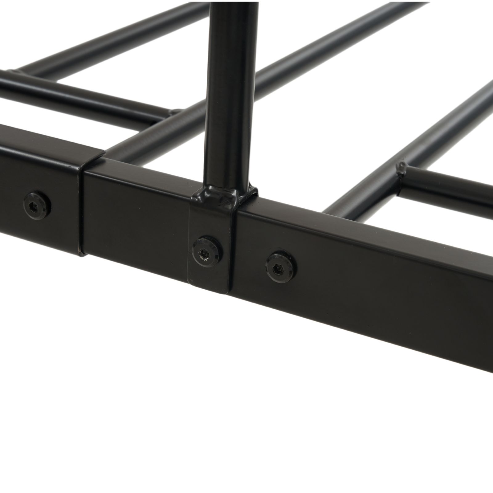 新作】【ブラック】ロフトベッド パイプベッド シングル ベッド デスク