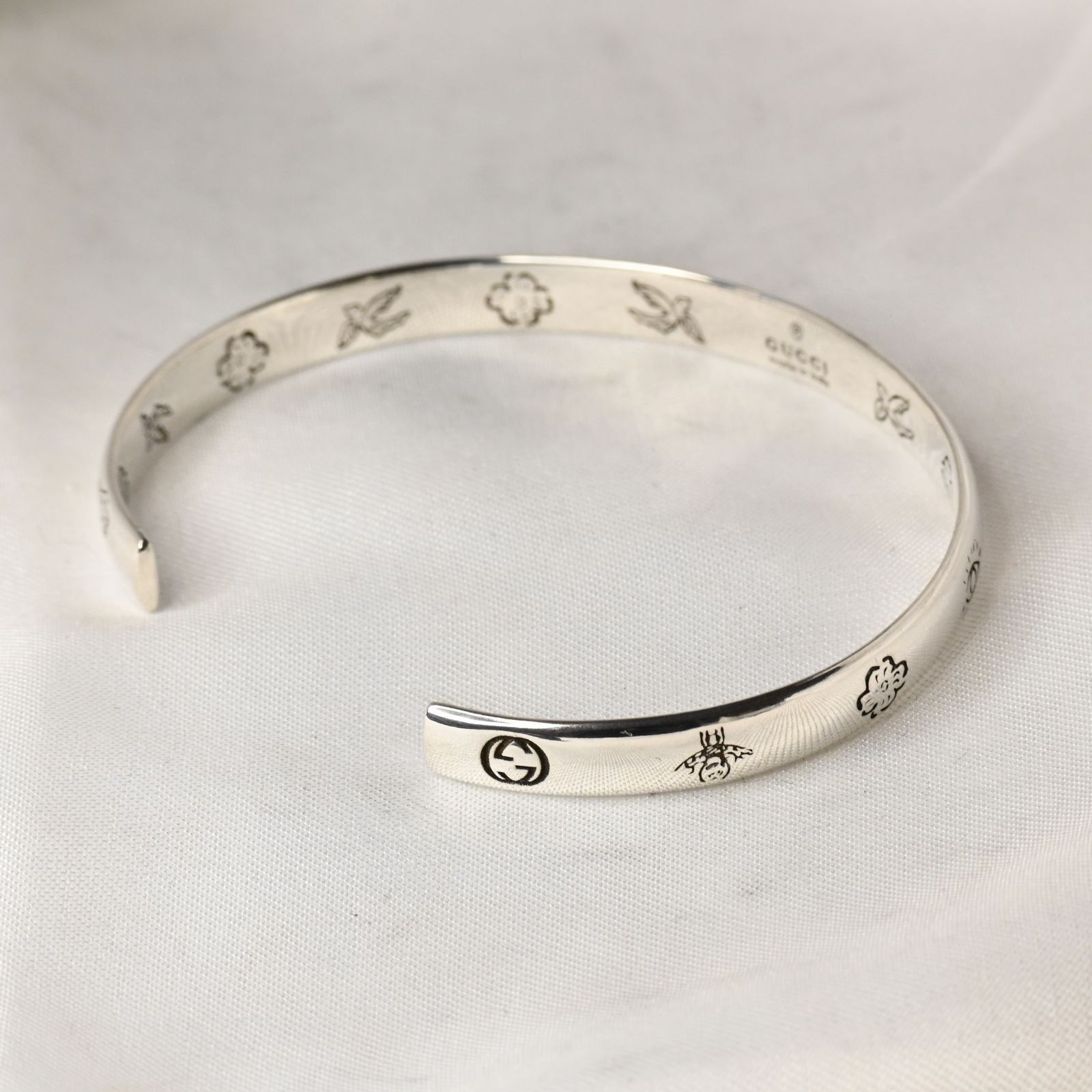 研磨済】GUCCI Blind for love バングル シルバー Ag925 グッチ