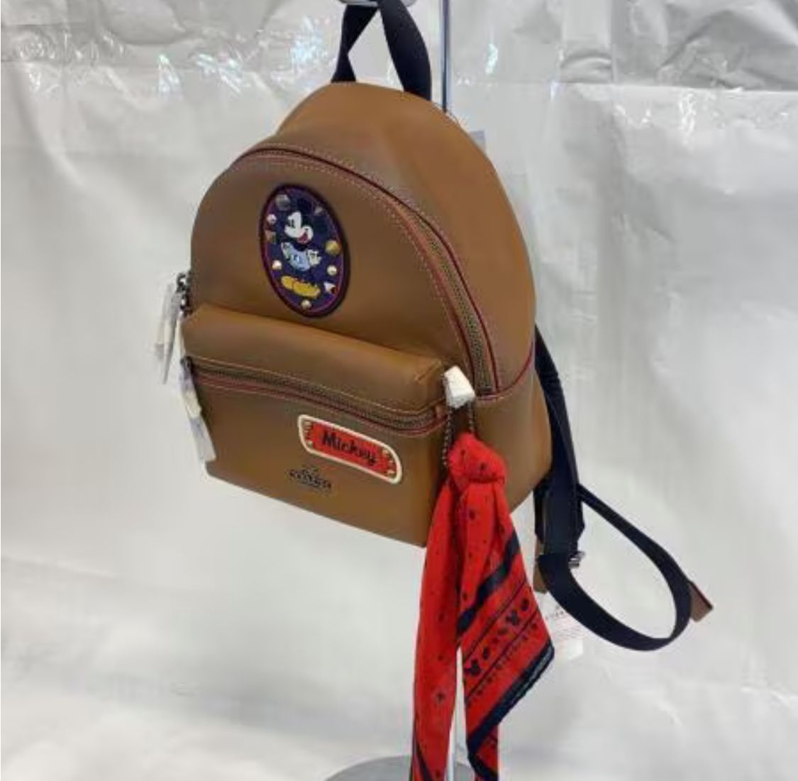 COACH ディズニーコラボ ミッキーマウス レザー リュックサック COACH × Disney レザー バッグパック コーチ ミッキーマウス