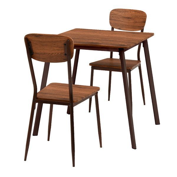事務・店舗用品 ダイニングセット 3点セット/ブラウン