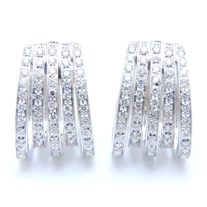 Ponte Vecchio ポンテヴェキオ ダイヤモンド フープ ピアス K18WG  