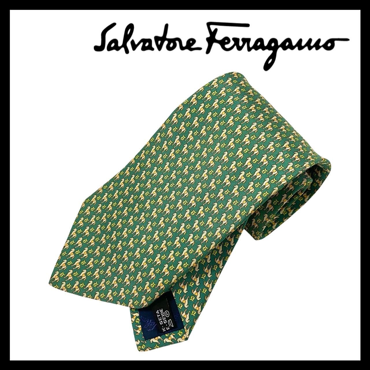 Salvatore Ferragamo サルヴァトーレフェラガモ ネクタイ 緑 Salvatore Ferragamo - サルヴァトーレフェラガモ ネクタイの