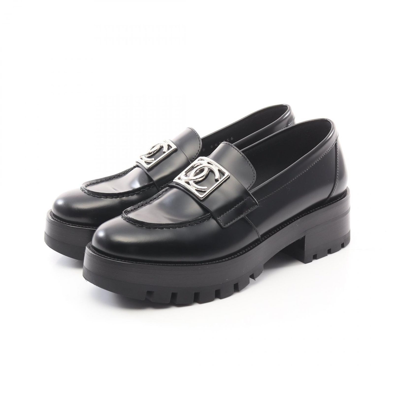 シャネル CHANEL ローファー ココマーク G45156 ブラック レザー
