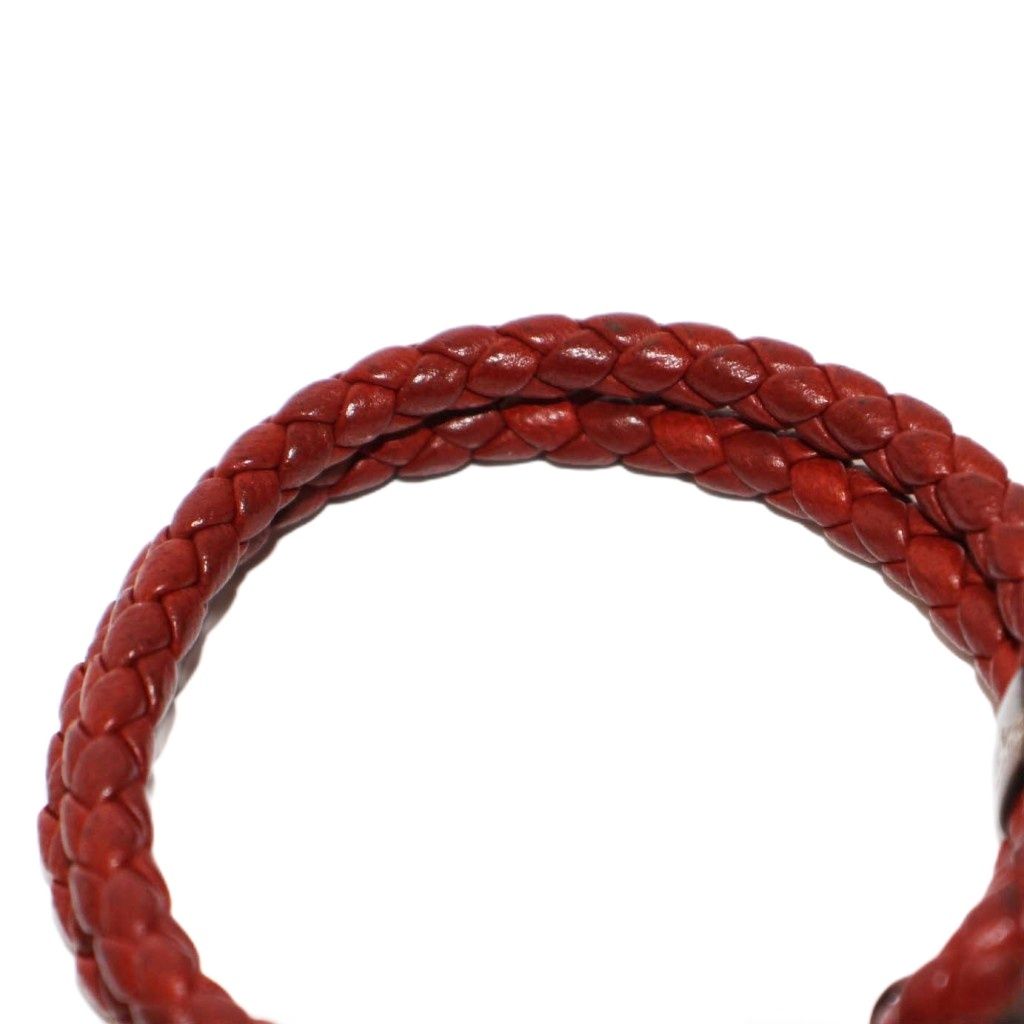 美品 ボッテガヴェネタ イントレチャート レザー ブレスレット ダークブラウン BOTTEGA VENETA ボッテガヴェネタ イントレチャート レザー
